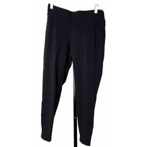 Lands End Legging Crop Stretch Cotton Black Tagless Size Small 6 8 Walking Sport